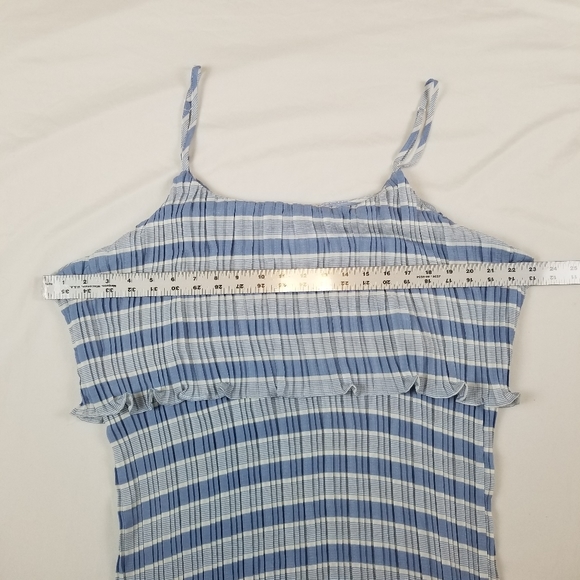Perfectly Priscilla Blue White Striped Tank Top Summer Blouse Size XL - Picture 9 of 12